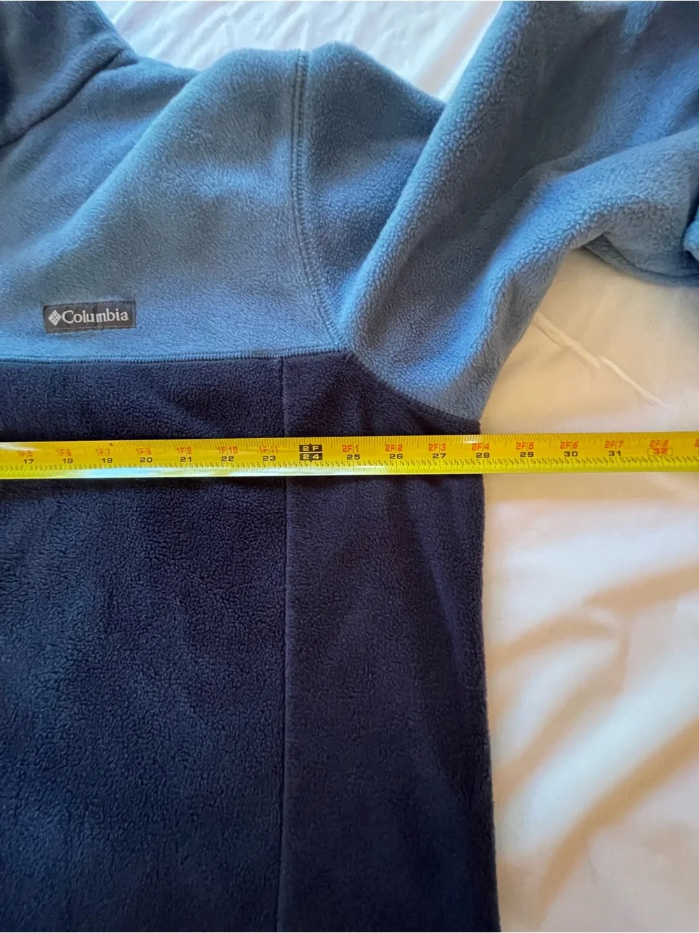 Columbia Two-Tone Light Blue and Navy Snap Pullover Fleece XXL
